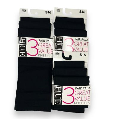 Womens Hue Opaque Great Value 9 Pair Pack Black Knee Hi One Size Fits Most